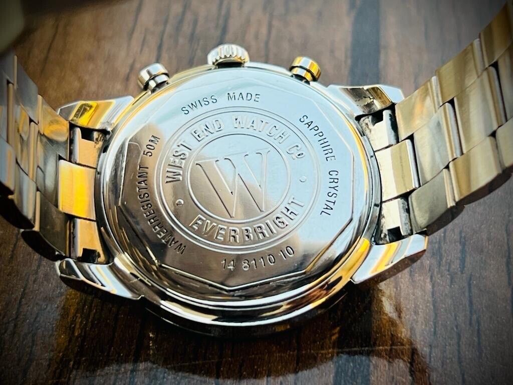Vintage West End Diamond Bezel Jumbo Chronograph Mens Watch Swiss, Ultra Rare - Grab A Watch Co