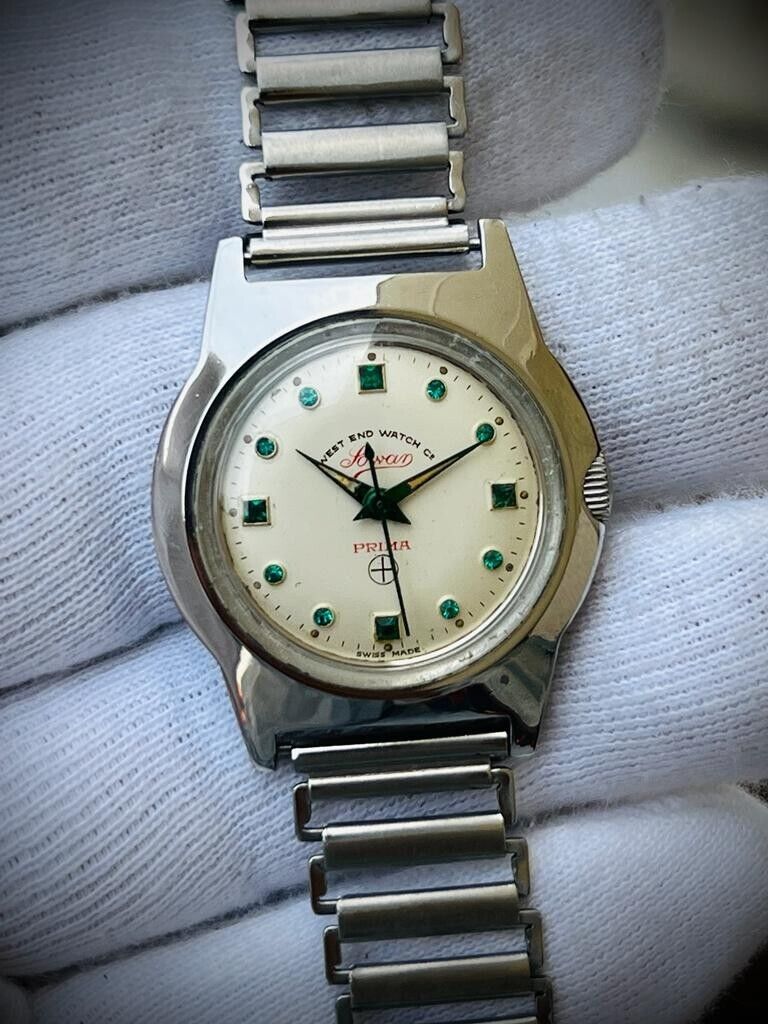 Vintage West End Emerald Dial Manual Wind Gents Watch 31mm, Swiss Made - Grab A Watch Co