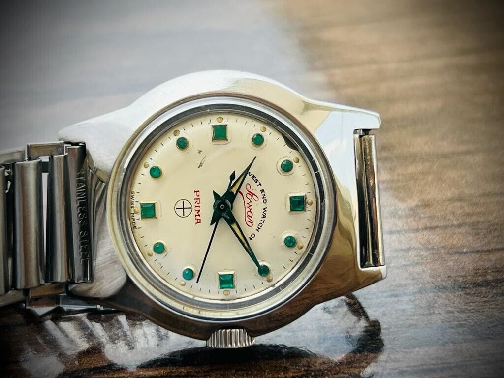 Vintage West End Emerald Dial Manual Wind Gents Watch 31mm, Swiss Made - Grab A Watch Co