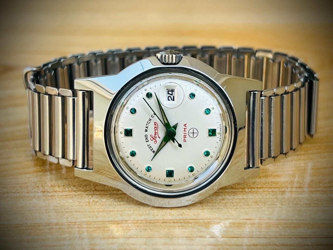 Vintage West End Emerald Dial Manual Wind Watch 32mm Swiss Made New Old Stock - Grab A Watch Co