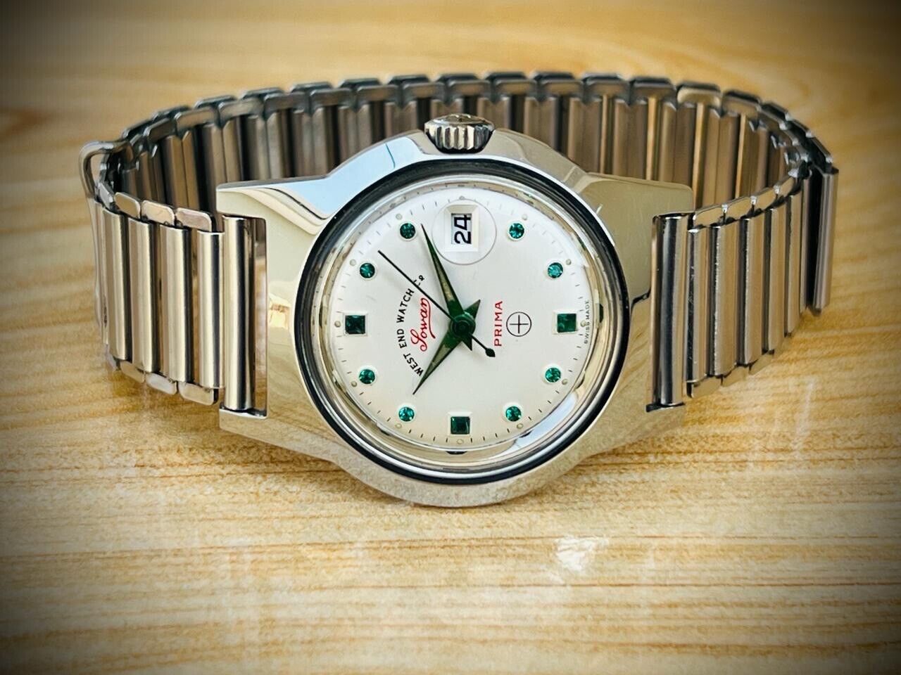 Vintage West End Emerald Dial Manual Wind Watch 32mm Swiss Made New Old Stock - Grab A Watch Co