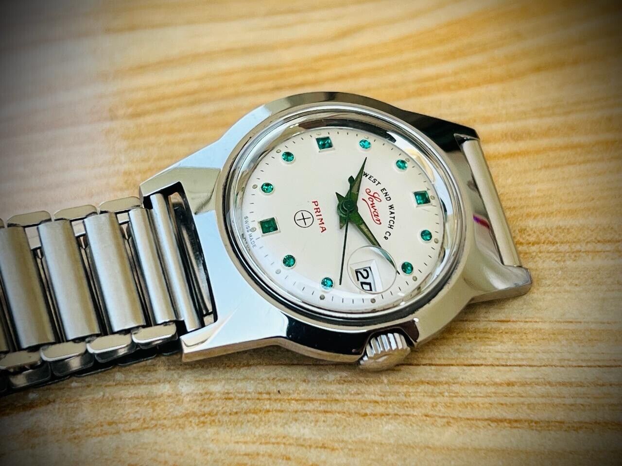 Vintage West End Emerald Dial Manual Wind Watch 32mm Swiss Made New Old Stock - Grab A Watch Co