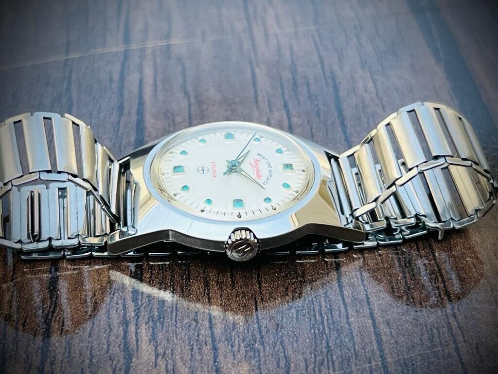 Vintage West End Emerald Stones White Dial Manual Wind Gents Watch 35mm, Swiss - Grab A Watch Co