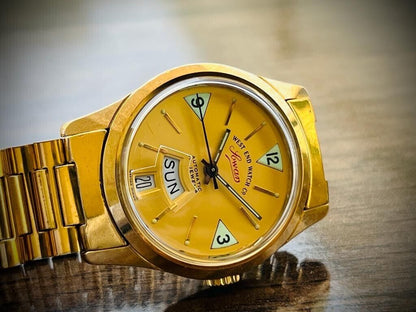 Vintage West End Full Gold Dial 34mm Automatic Gents Watch Swiss Made, Perfect - Grab A Watch Co