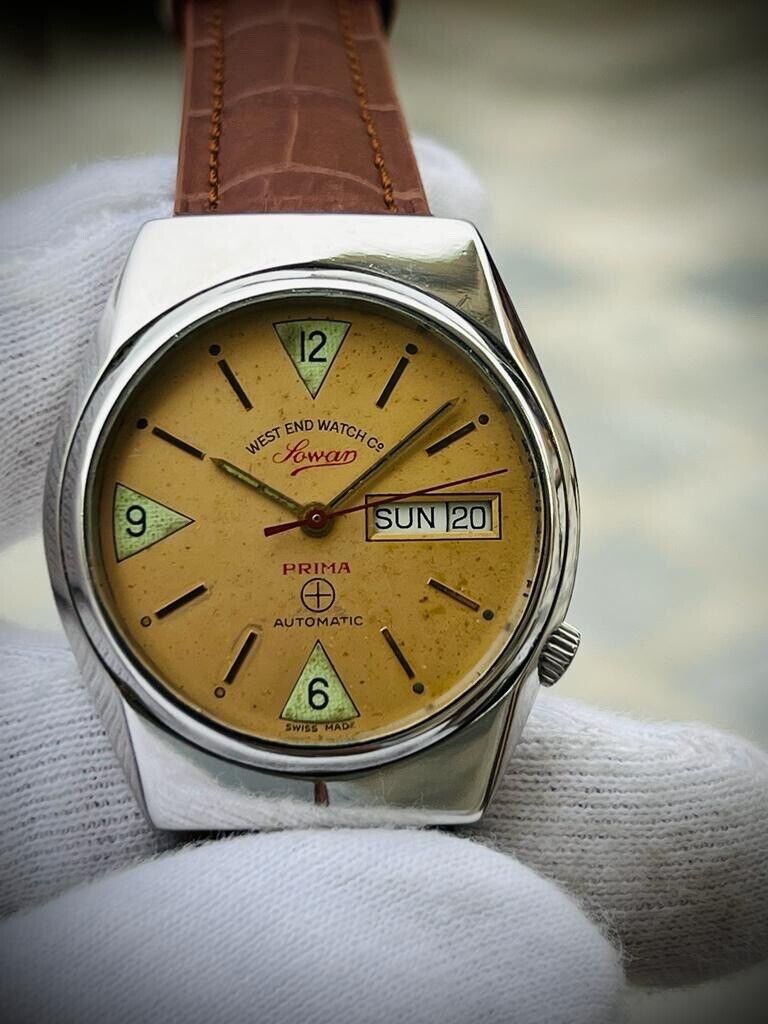 Vintage West End Patina Dial 35mm Automatic Gents Watch Swiss Made - Grab A Watch Co