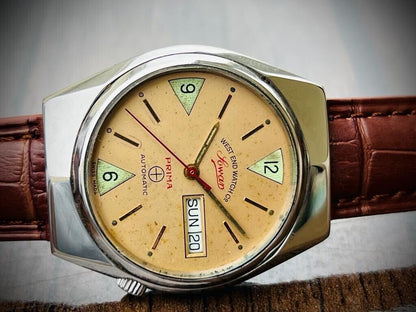 Vintage West End Patina Dial 35mm Automatic Gents Watch Swiss Made - Grab A Watch Co