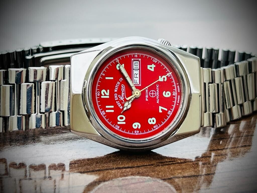 Vintage West End Red Dial 31mm Automatic Gents Watch Swiss Made, RARE - Grab A Watch Co