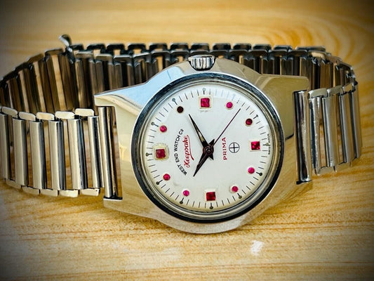 Vintage West End Ruby Dial Manual Wind Mens Watch 37mm Swiss Made - Grab A Watch Co